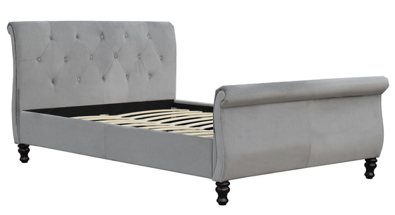 Dimensione ricoperta Sleigh di re della struttura del letto di Chesterfield con i bottoni