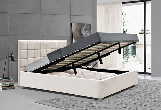 Il letto beige di stoccaggio dell'ottomano del velluto di Horwood pagina 120x200cm 140x200cm 160x200cm 180x200cm