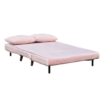 Compensato rosa della schiuma di Seat Sofa Bed Folding Chair Fabric del velluto due