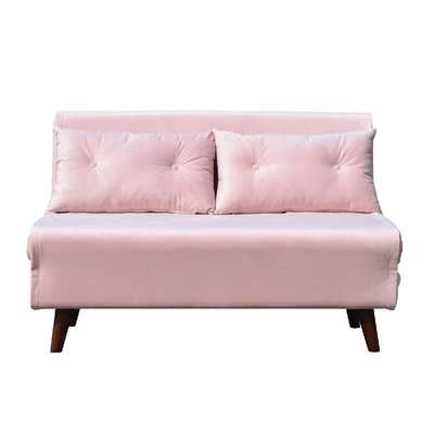 Compensato rosa della schiuma di Seat Sofa Bed Folding Chair Fabric del velluto due