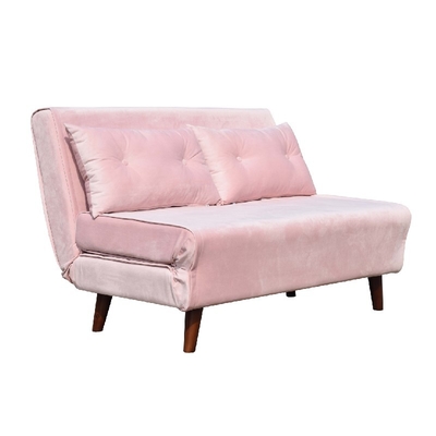 Compensato rosa della schiuma di Seat Sofa Bed Folding Chair Fabric del velluto due