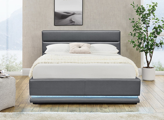 Grey Leather Storage Bed With ha ingannato la testata