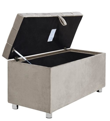 Velluto Toy Bench Plush Soft di Chesterfiled Grey Ottoman Storage Box Crushed