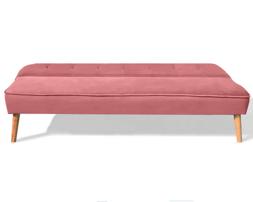 Copertura pieghevole schiacciata di Sofa Bed Dusty Rose Fabric del velluto con la gamba di legno