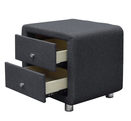 Tela di comodino ricoperta moderna del tessuto Grey Velvet Nightstand 2 cassetti